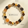 Natural yellow 10mm crystal bead bracelet with handmade unisex design