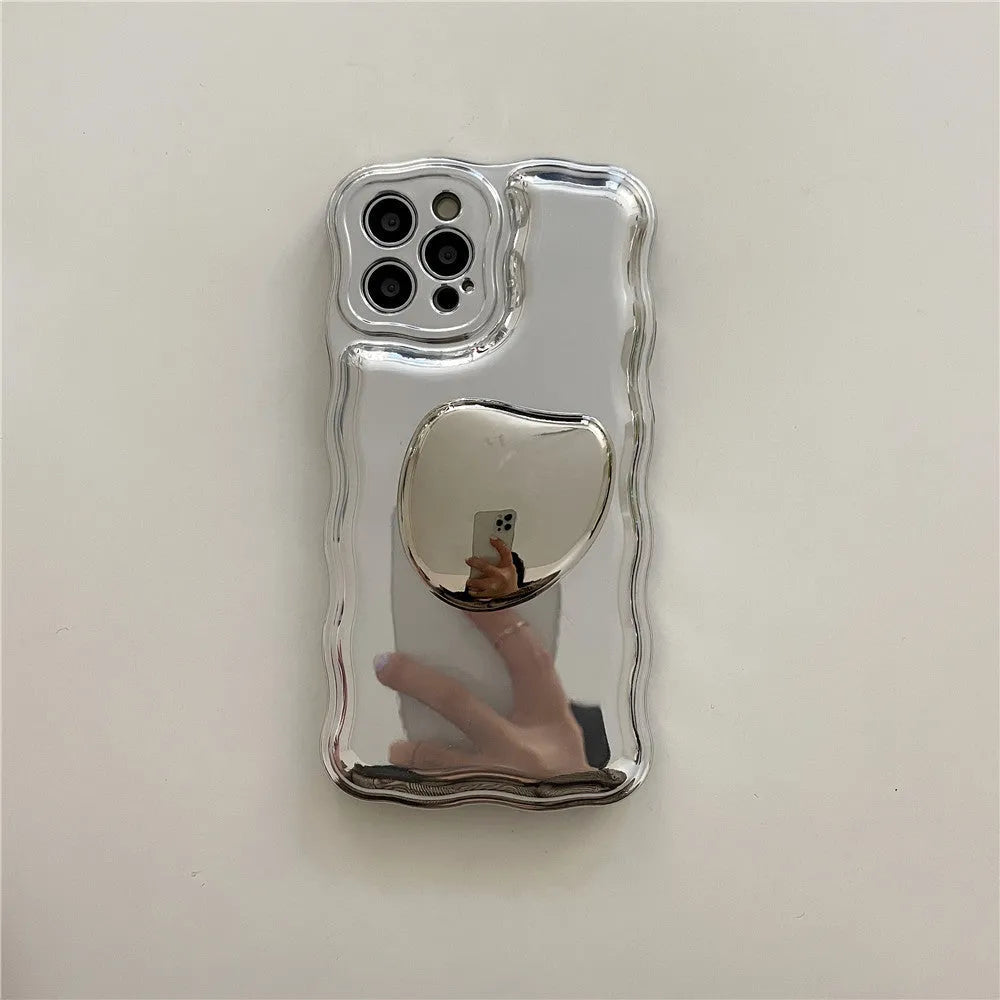 Gold bracket plastic electroplating air cushion phone case for iPhone 11 12 13 14 Pro Max