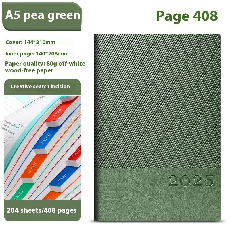 Executive hardback notepad with striped PU leather cover measuring 144x210mm