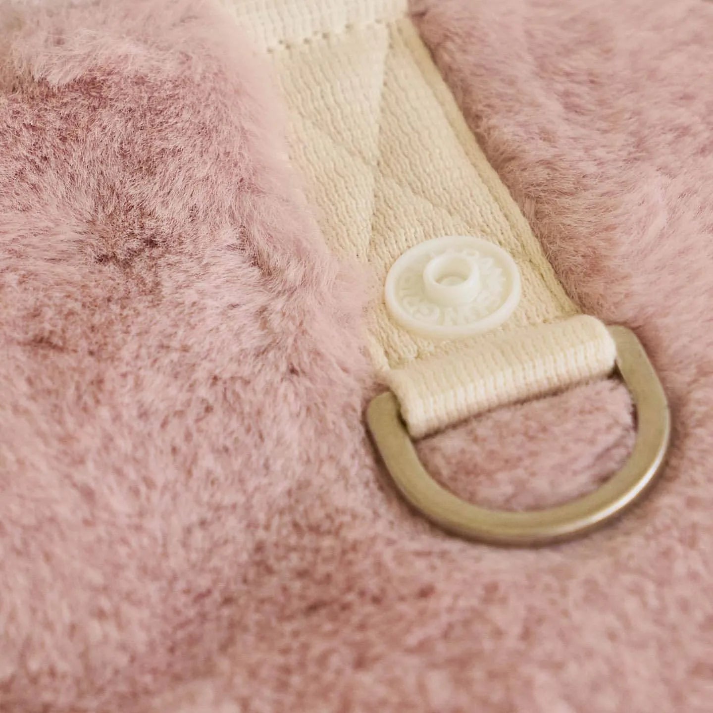 Light pink and light brown casual polyester coat for dogs and cats showing XS to XL size options