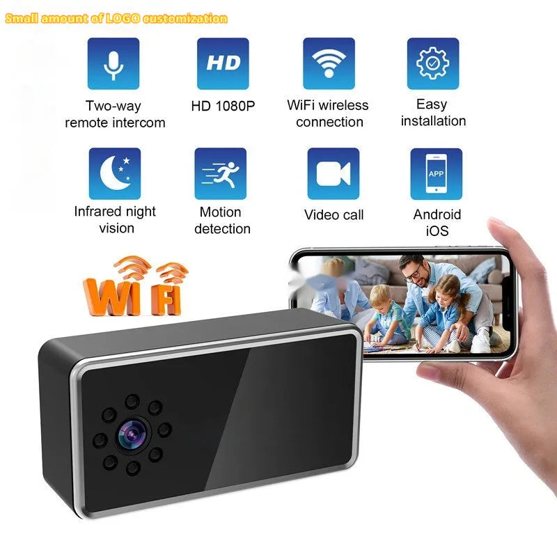 Wireless HD surveillance camera with compact design and night vision capability