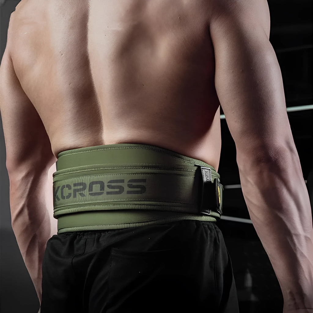 Men's squat pull weight-bearing belt in Army Green, ethylene foam, sizes S M L