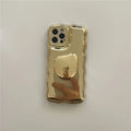 Gold bracket plastic electroplating air cushion phone case for iPhone 11 12 13 14 Pro Max