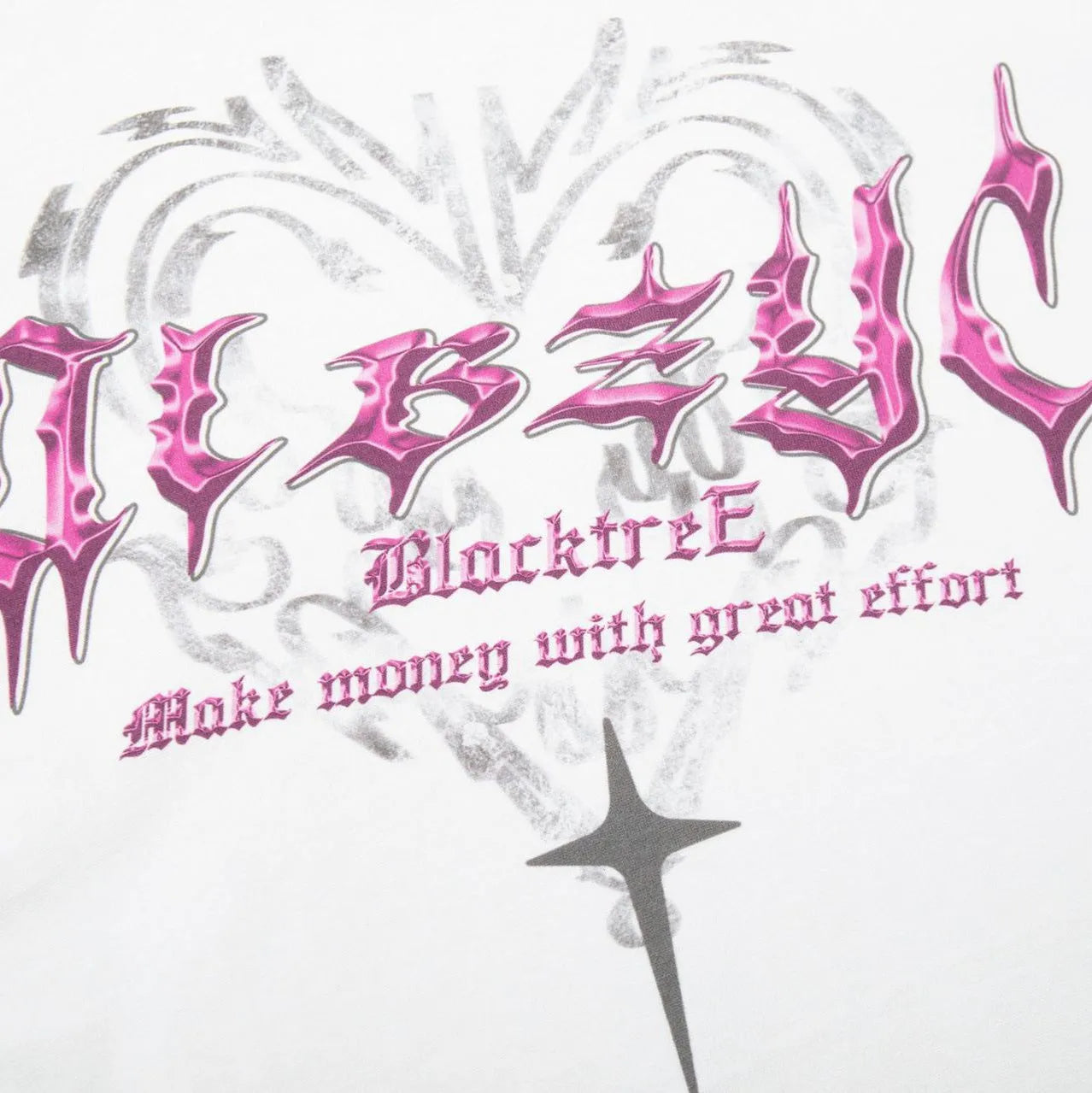 Men's black printed cotton T-shirt with retro graphic design and loose fit