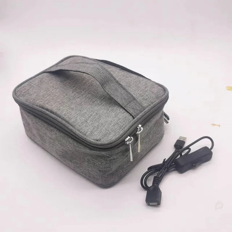 USB heating lunch thermal bag with oxford cloth construction and car power supply option