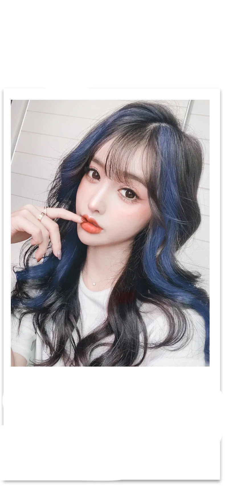 Long curly gradient hair wig patch for women in Aurora Purple colour, approximately 60cm in length.