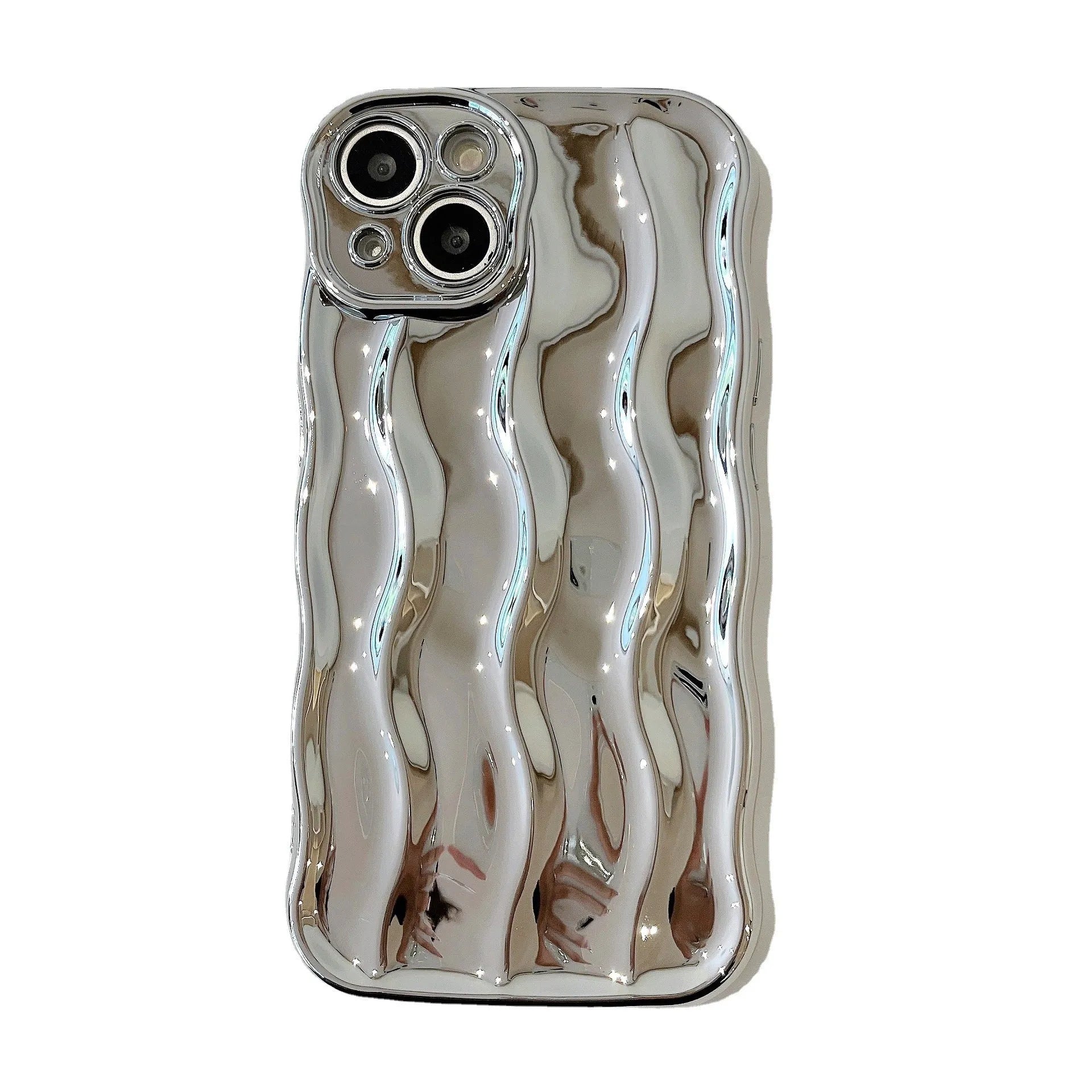 Electroplating wave stripe design iPhone 17 protective case in TPU material with drop-resistant qualities