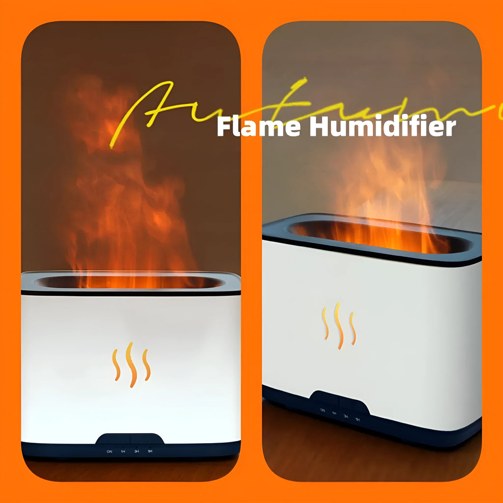 New Flame 300ml USB ultrasonic aromatherapy humidifier in white desktop plastic square shape
