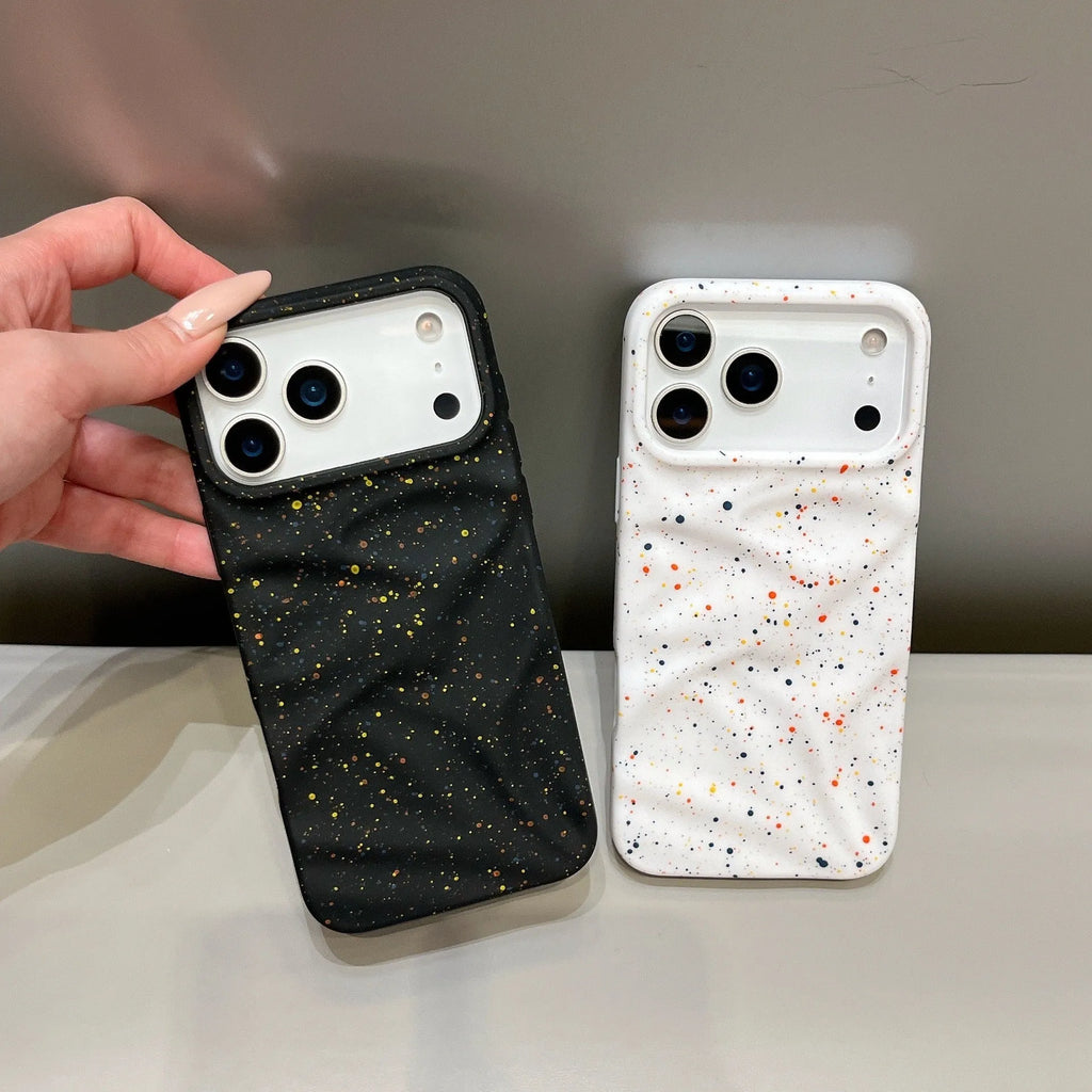 TPU phone case with splash ink pattern in black, compatible with iPhone 11-17 series, anti-fall anti-fingerprint cover