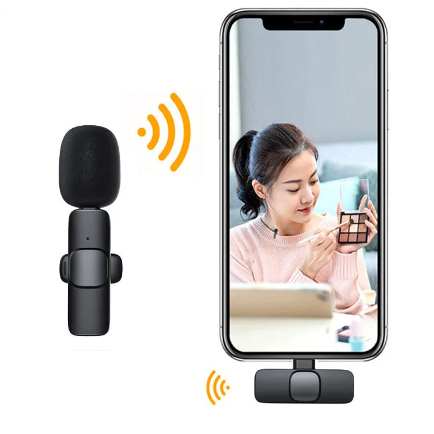 Wireless lavalier noise reduction microphone with 2.4GHz Bluetooth and rechargeable battery