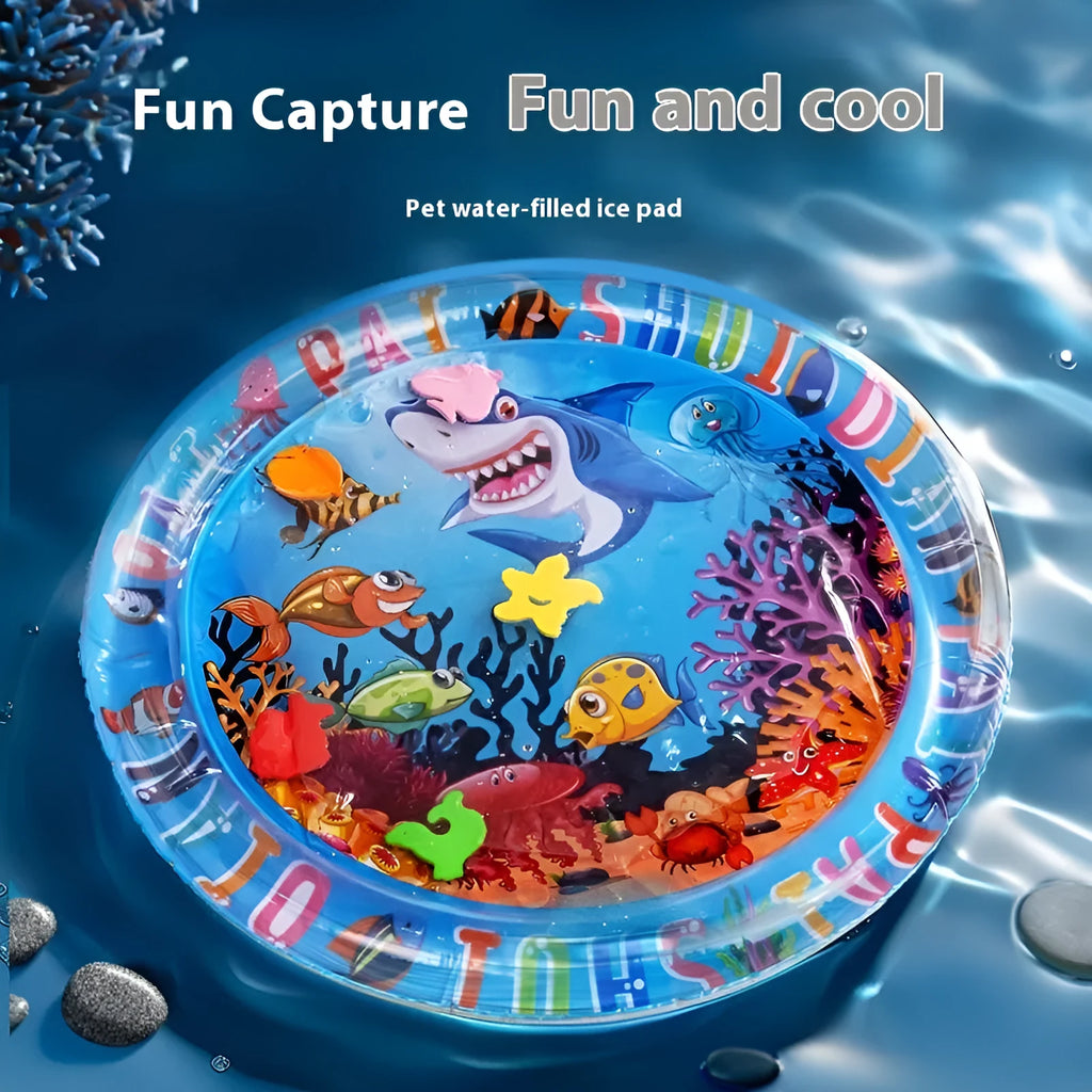65cm PVC inflatable water cooling cushion for cats in Dolphin or Shark design