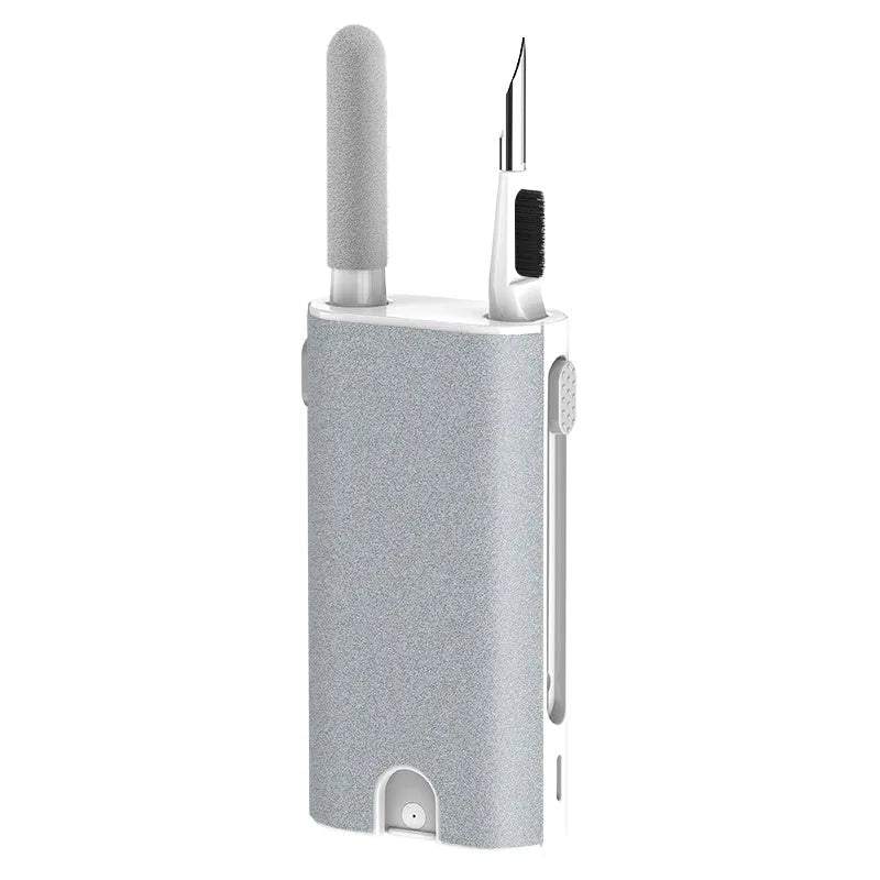 5-in-1 screen and earphone cleaning kit with integrated brush, sponge and metal tip tools