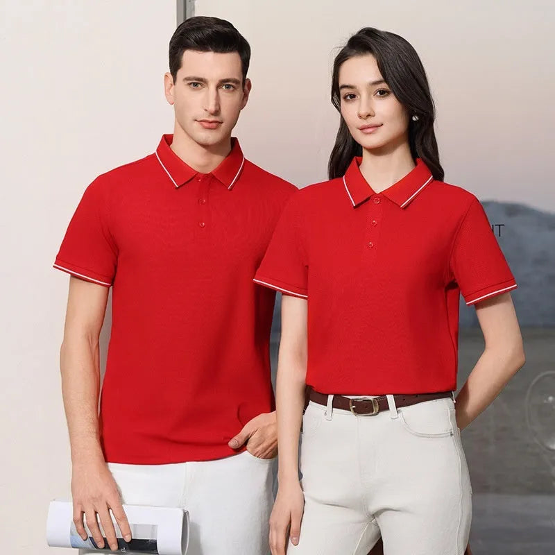 Antibacterial ice-sensitive lapel polo shirt in slim fit with short sleeves available in multiple colours