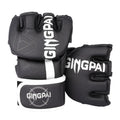 Fight Sanda training gloves for combat sandbag workouts in black and red colour.