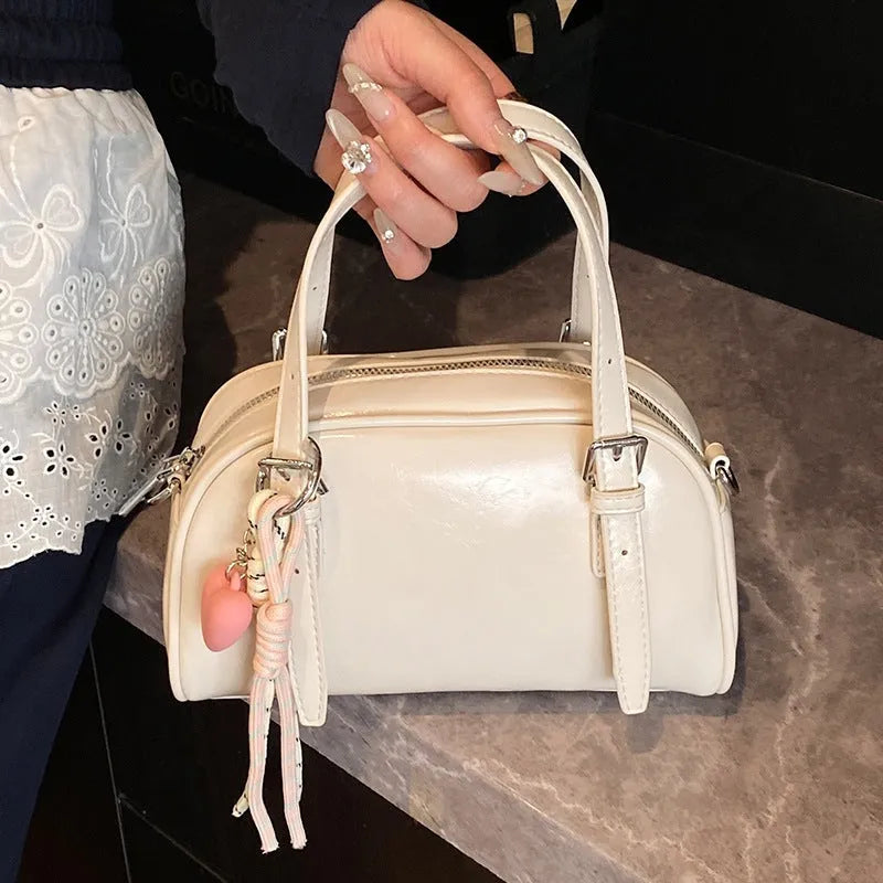 Korean style square shell shoulder bag for women in multiple colour options