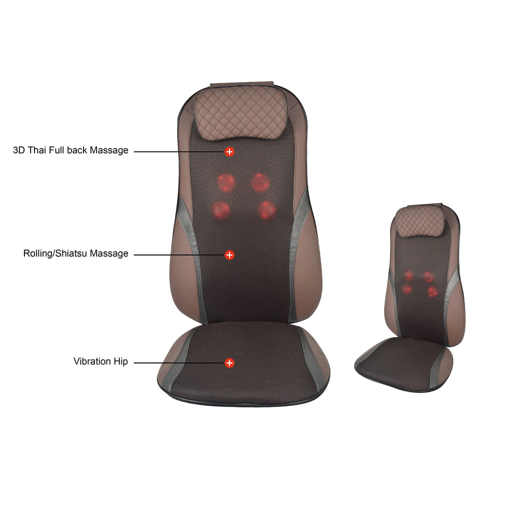 Heating finger pressure massage car seat cushion SM-216 in black PU mesh material