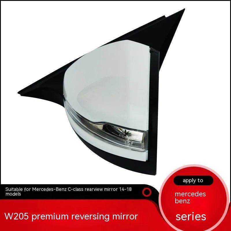 Mercedes W205 C-Class rear view mirror assembly in ABS plastic.