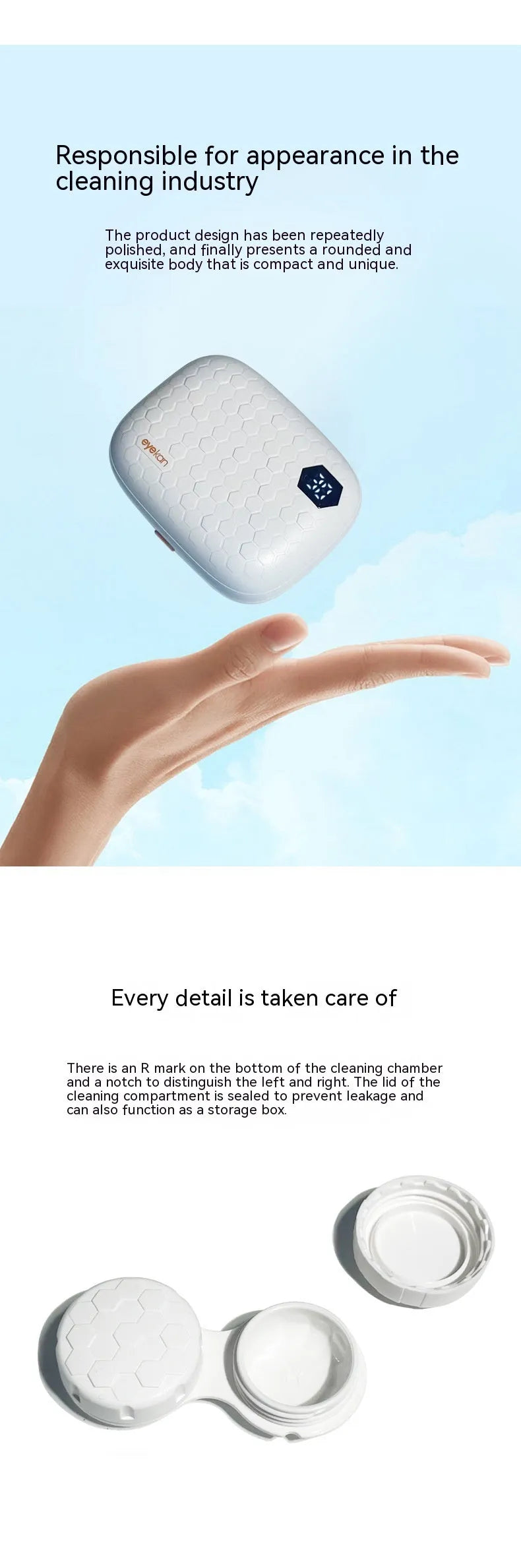 Automatic electric ultrasonic glasses cleaning machine in Pearl White, Blue, or Pink.
