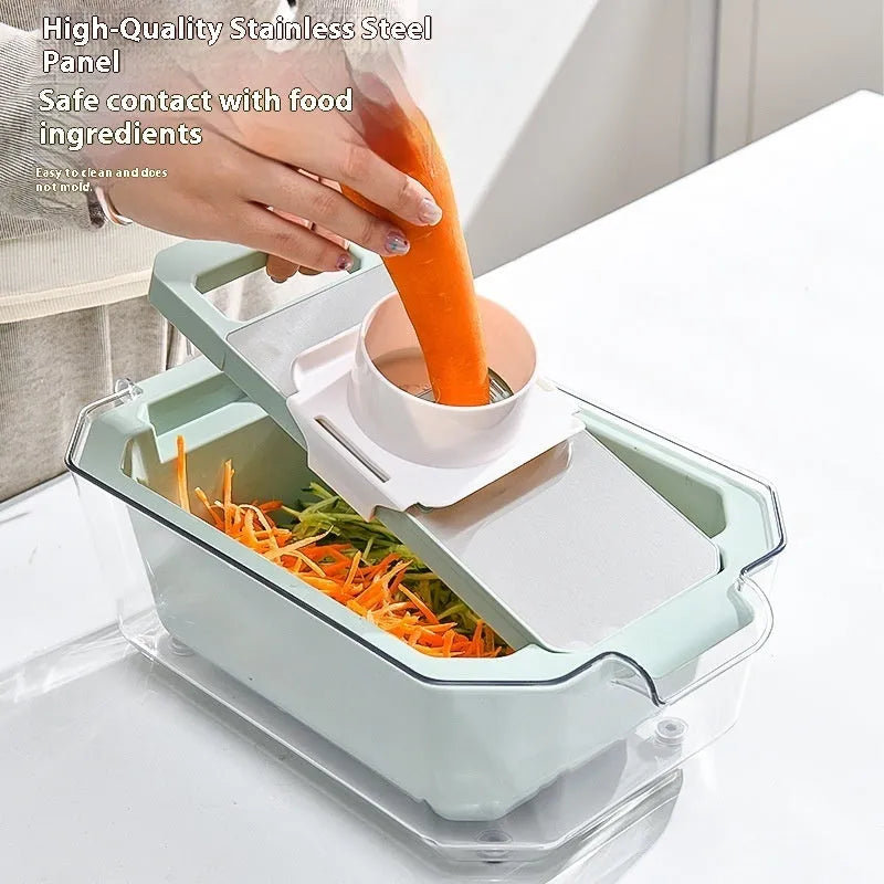 Multifunctional stainless steel grater and chopper with vegetable cutter in magnetic type colour