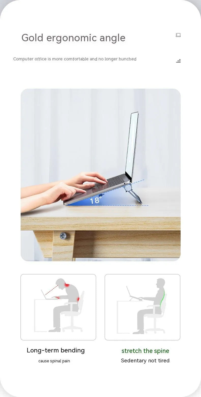 Aluminum alloy notebook docking station with bracket stand, showing USB 3.0 ports, USB-C PD port, and a 0.4m cable.