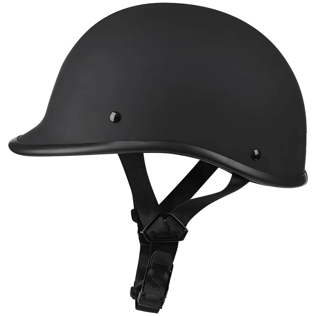 Retro hand-curved motorcycle helmet in multiple colour options with ABS shell construction