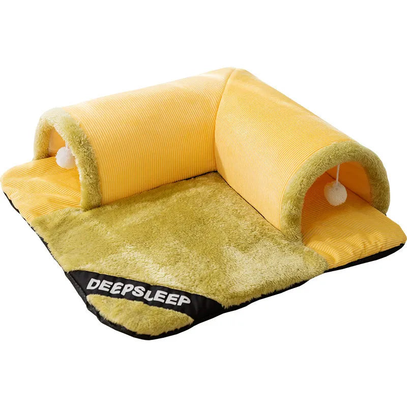 Warm thickened pet nest in Milo Grey with Arctic velvet and sponge, size L, showing detachable zippered cover