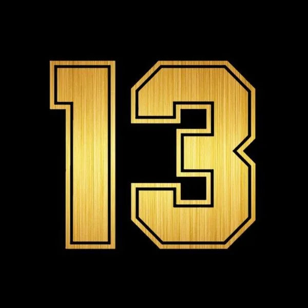 Number 13 funny automobile sticker in black, 15cm, PET material, designed for car rear window