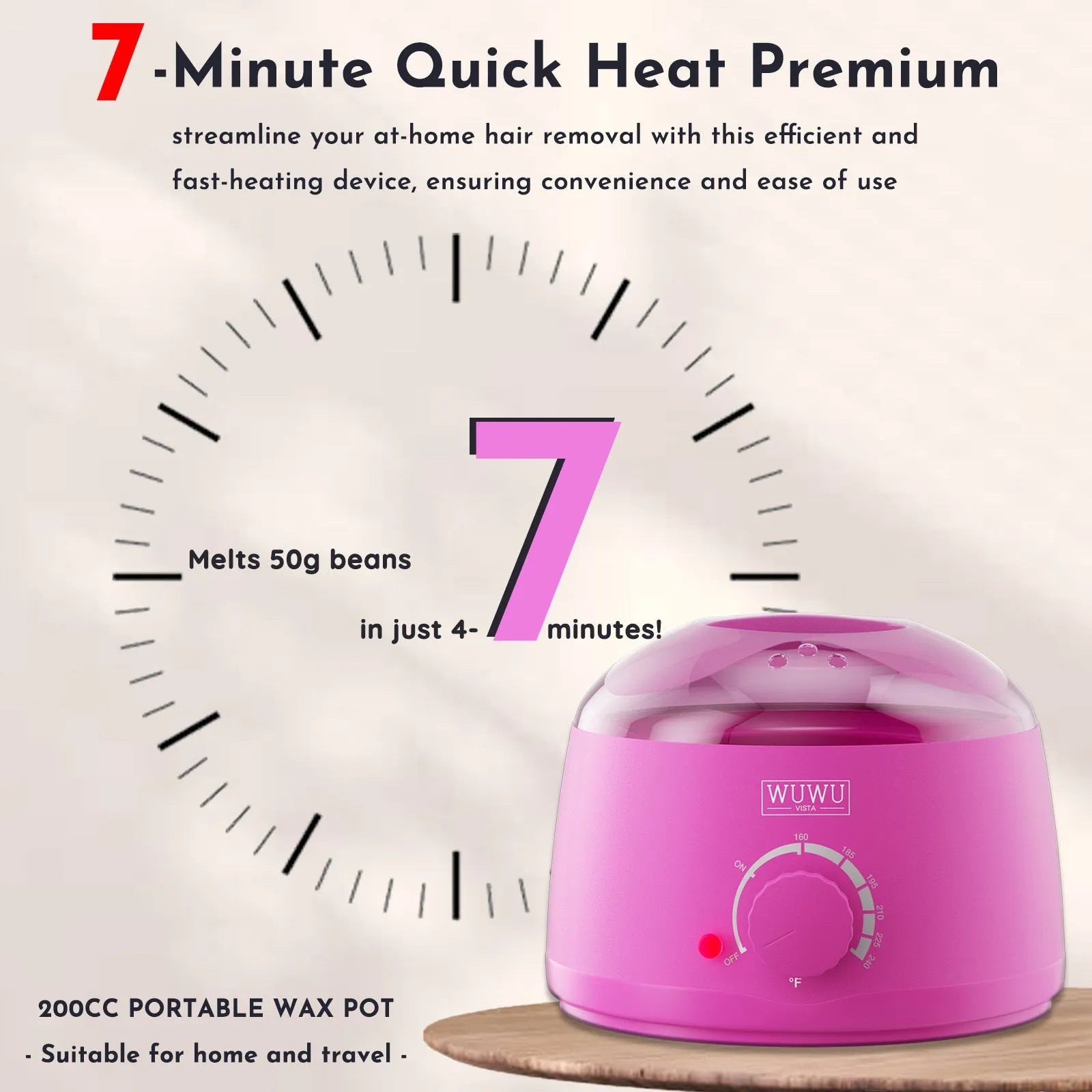 27-piece hair removal wax kit showing four coloured wax beads, electric machine, wax sticks and guidebook