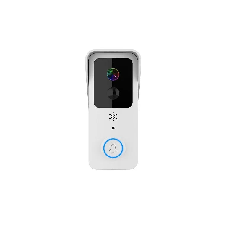 Black and white smart waterproof visual doorbell with HD camera for remote app intercom.