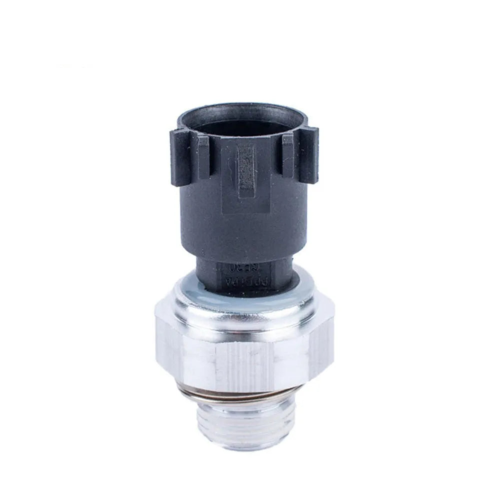 Silver-coloured automobile fuel pressure sensor for engine fuel system monitoring