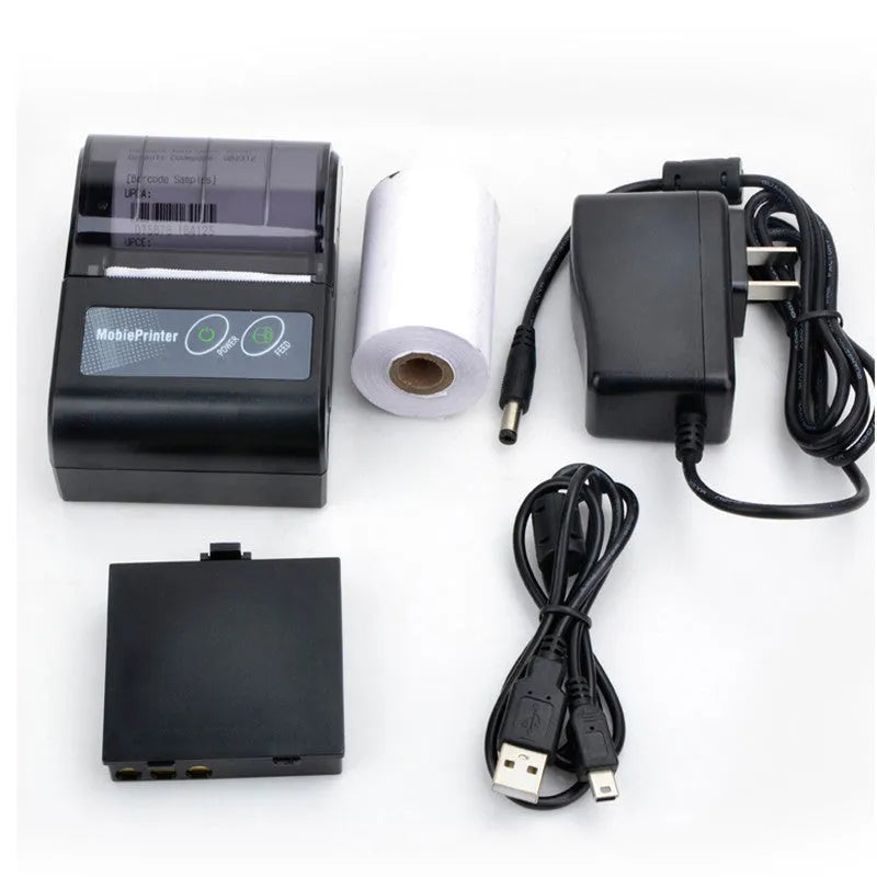Blue plastic portable Bluetooth thermal printer for convenience store receipt printing