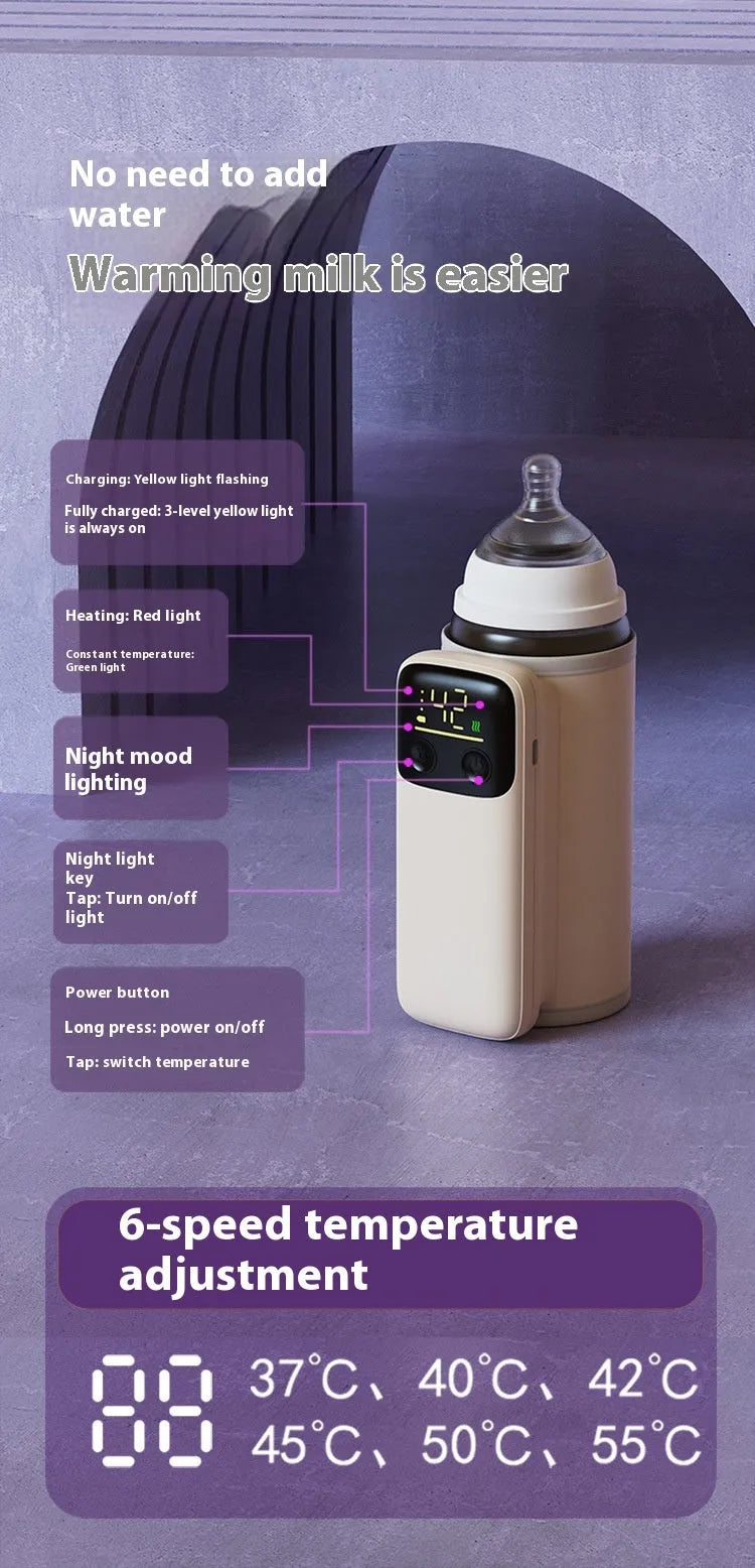 4th generation baby bottle insulation warmer with 8000mAh fast charging battery and universal design