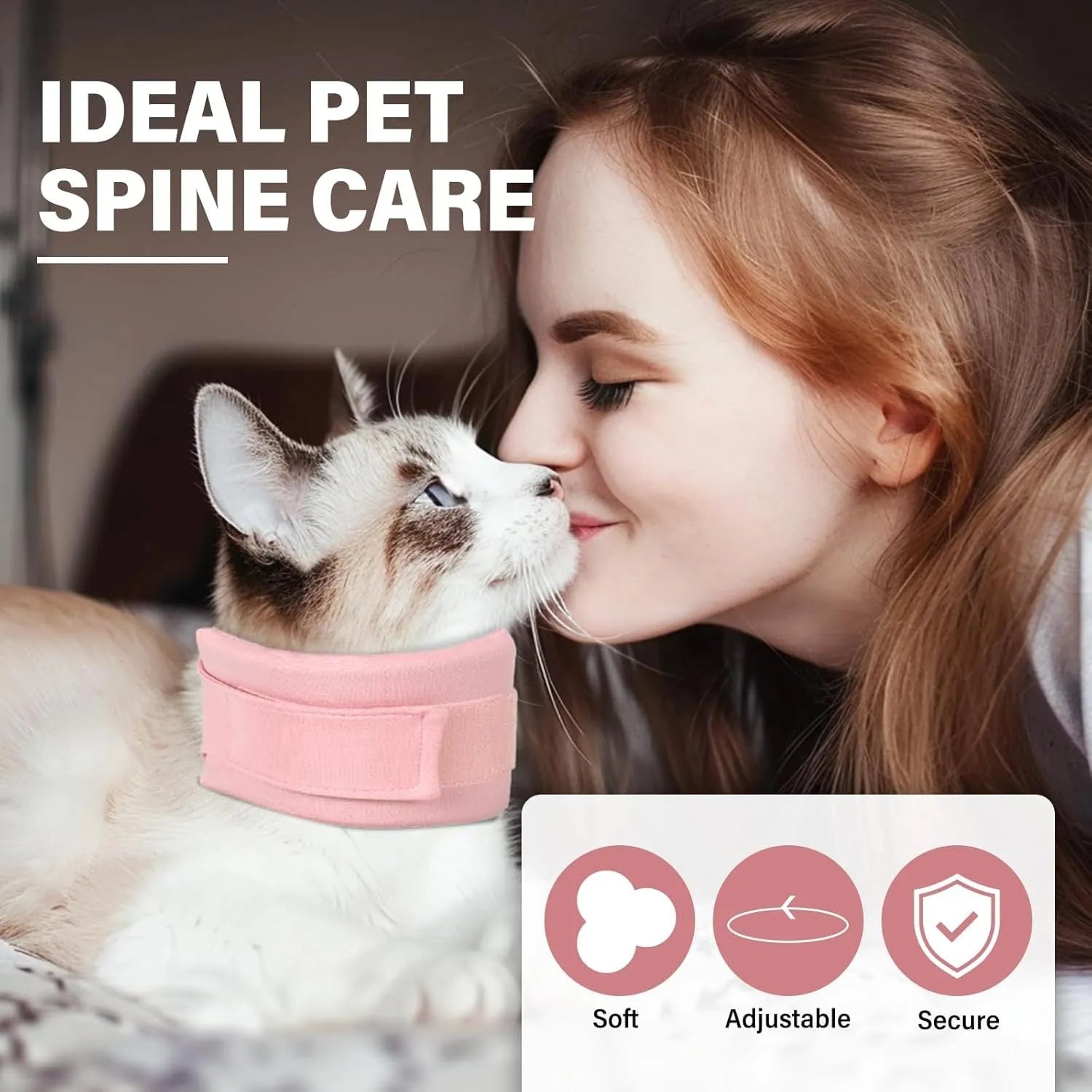 Soft fabric cat recovery collar in grey colour showing adjustable design for neck support