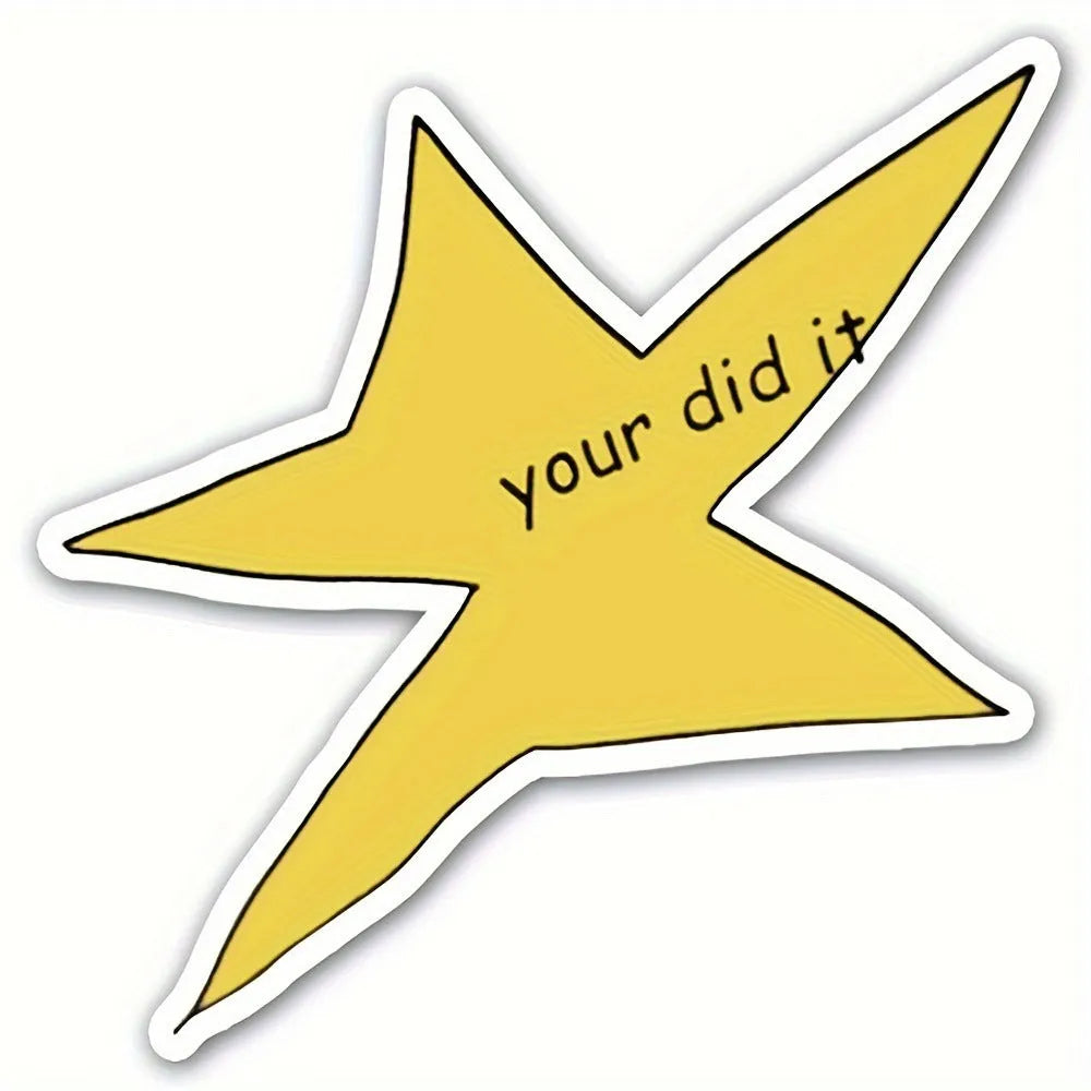 Waterproof vinyl facial expression stickers in 3.5 and 7 inch square sizes for surface decoration