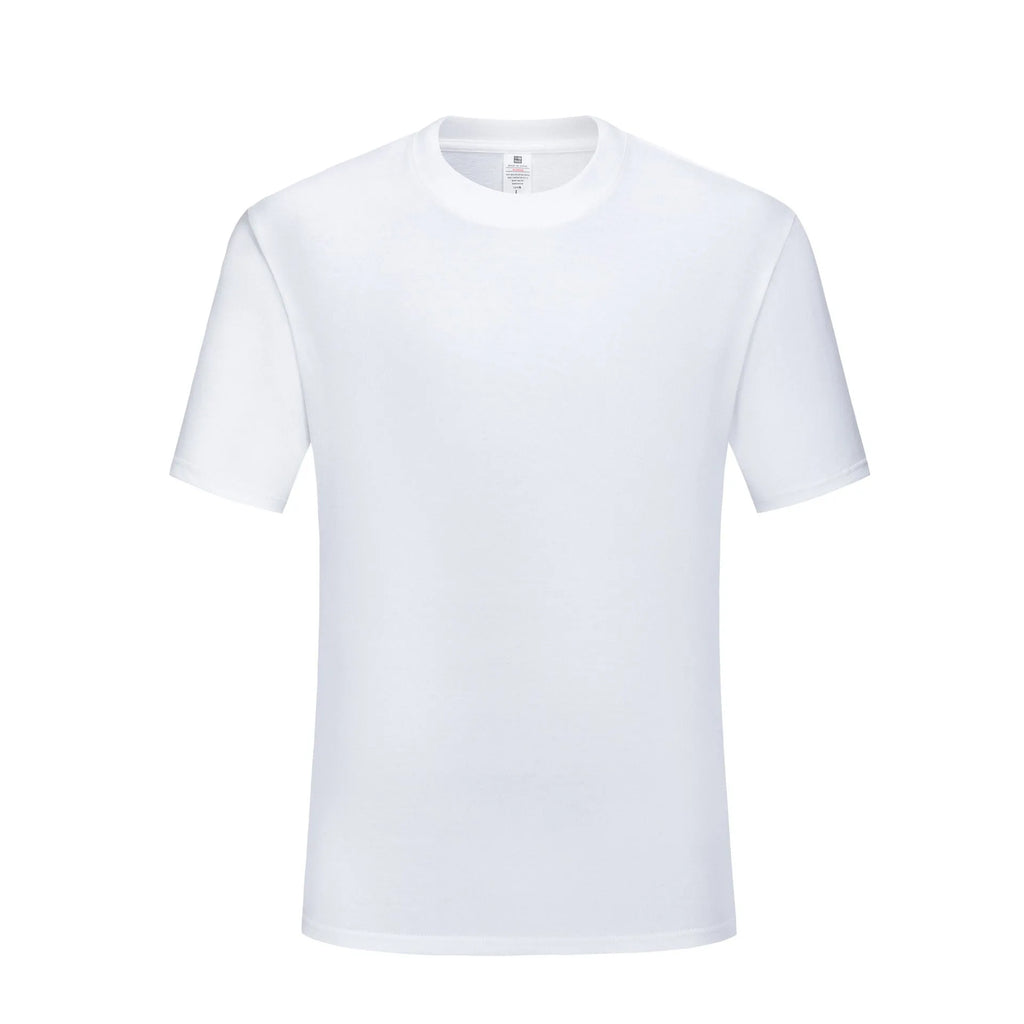 Men's round neck cotton t-shirt in loose fit, available in black or white solid colours