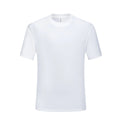 Men's round neck cotton t-shirt in loose fit, available in black or white solid colours