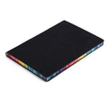 Colorful Rainbow Side A5 PU leather cover notebook with 100g Daolin paper and lock-line binding