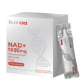 Two sealed sachets of anti-aging drink powder with a glass of prepared beverage, total net weight 300g.
