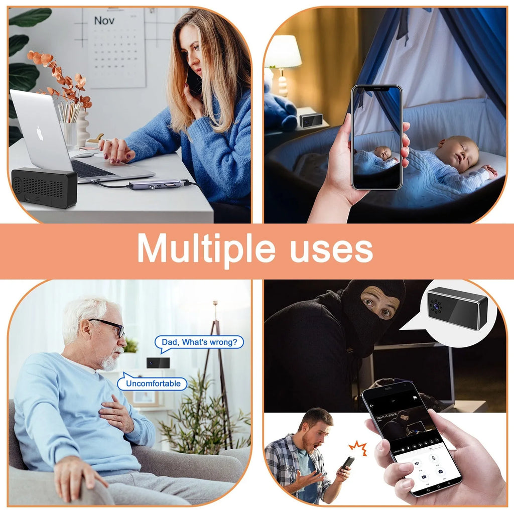 Wireless HD surveillance camera with compact design and night vision capability