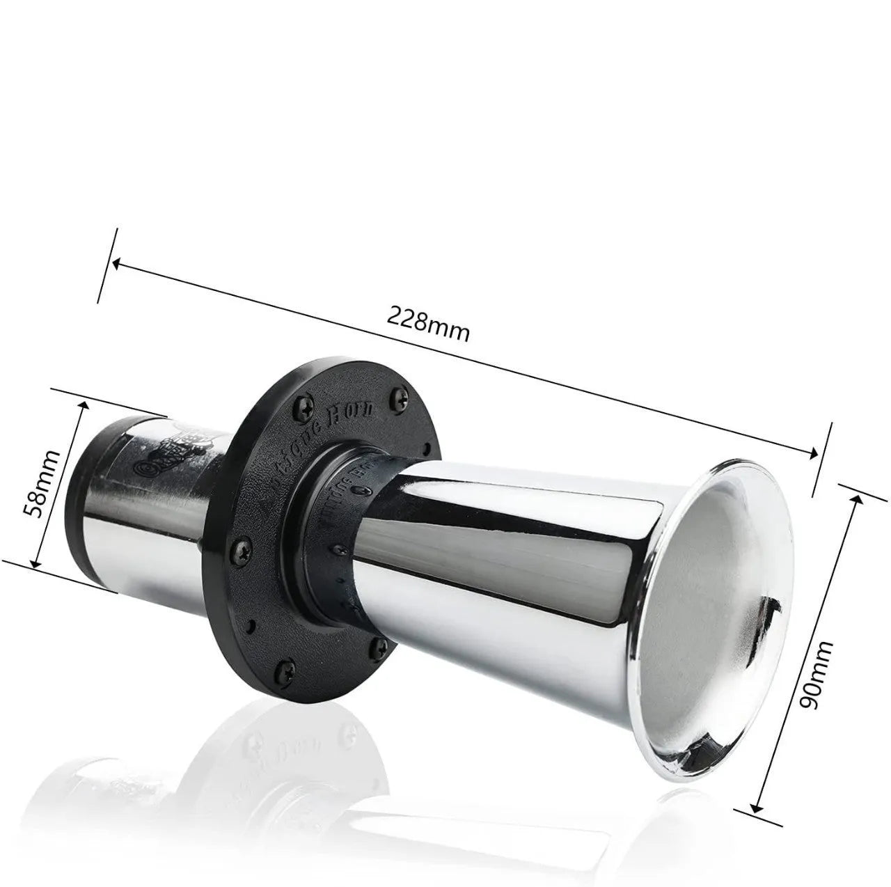 Silver 12v black modified car horn for universal vehicle installation