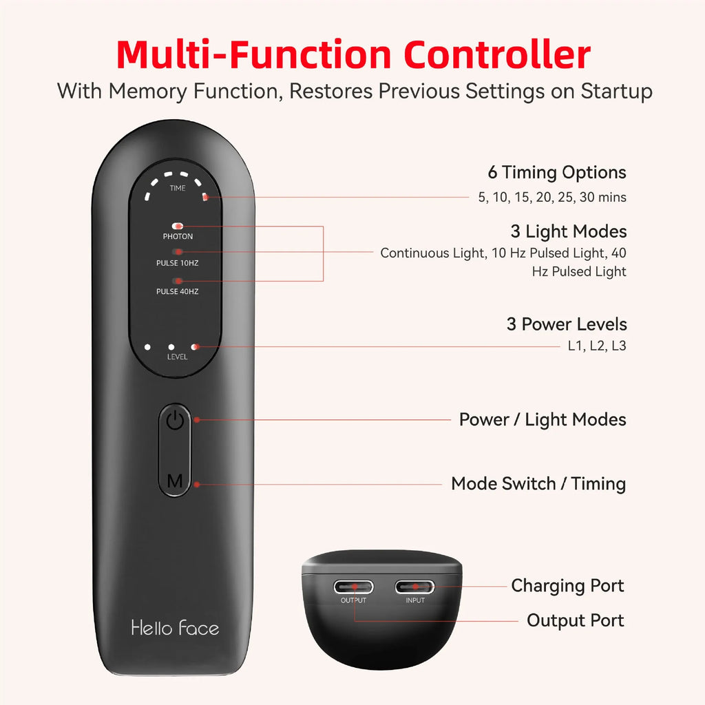 Red light hot compress neck massager for cervical physiotherapy in dark sky blue colour.