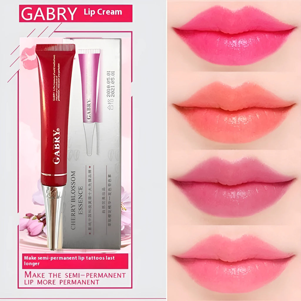Vermilion waterproof lip gloss in five colour shades: pink, orange red, bright rose red, rose red, and seashell