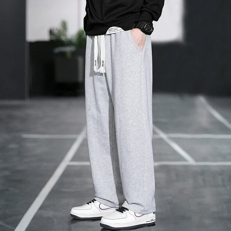 Men's bamboo fibre casual sports trousers with multiple pockets in grey colour
