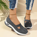Women's slip-on shoes in mesh fabric with soft sole, shown in multiple colour options
