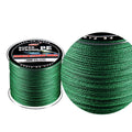 Spool of colour-coded PE fishing line showing multiple colour sections with strength and colour options