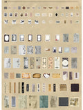 Cloud Book Series DIY material sticker pack containing 200 sheets of retro Japanese paper in four literary designs.