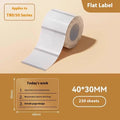 Transparent waterproof adhesive label stickers in multiple sizes on thermal synthetic paper