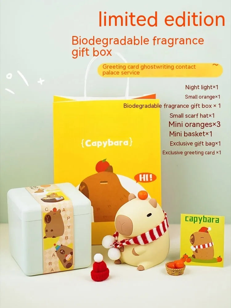 Capybara animal shaped small night lamp decoration with USB charging port