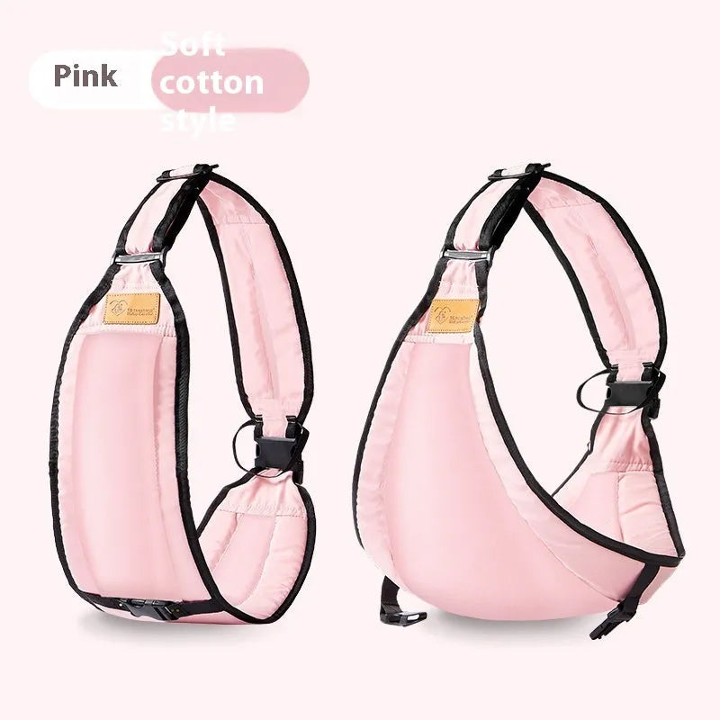 Cloth baby waist stool carrier for newborns and toddlers, shown in one of four colour options: black, green, gray, or pink.