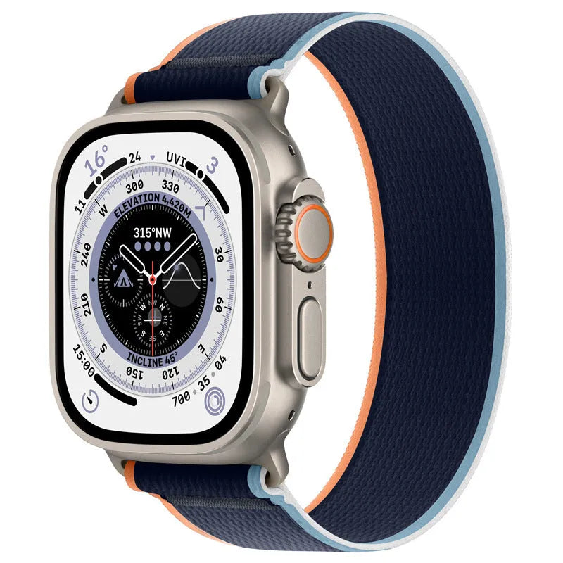 Wild Diameter nylon Apple Watch replacement strap with single ring buckle in multiple colour options.